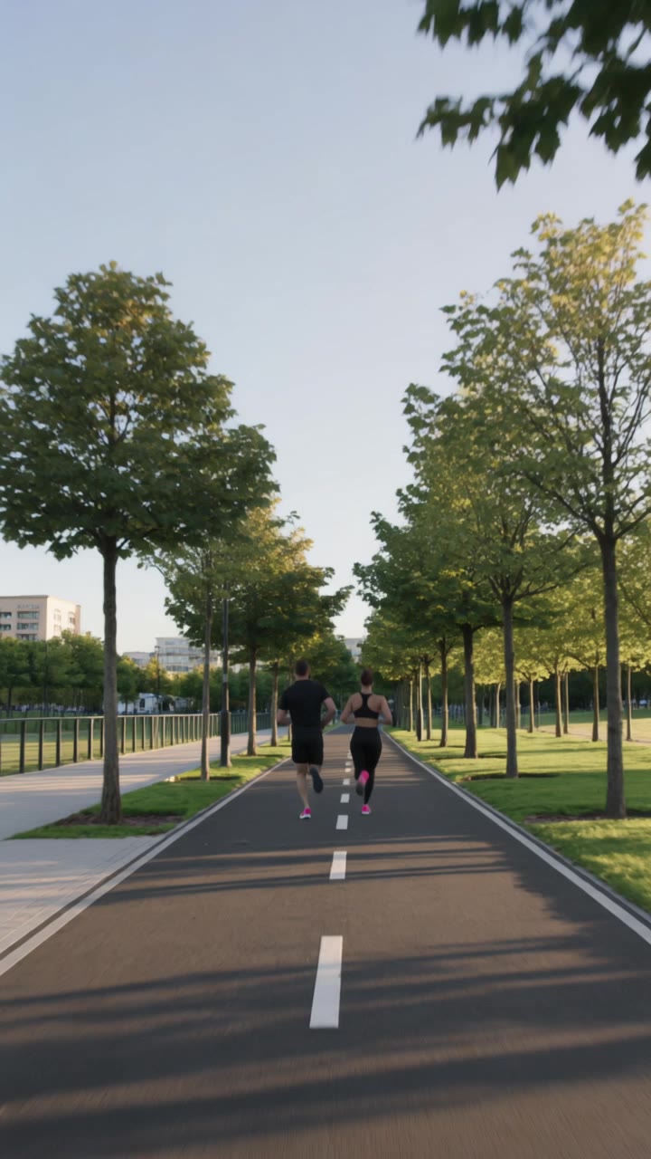 running through the park - ai running AI video