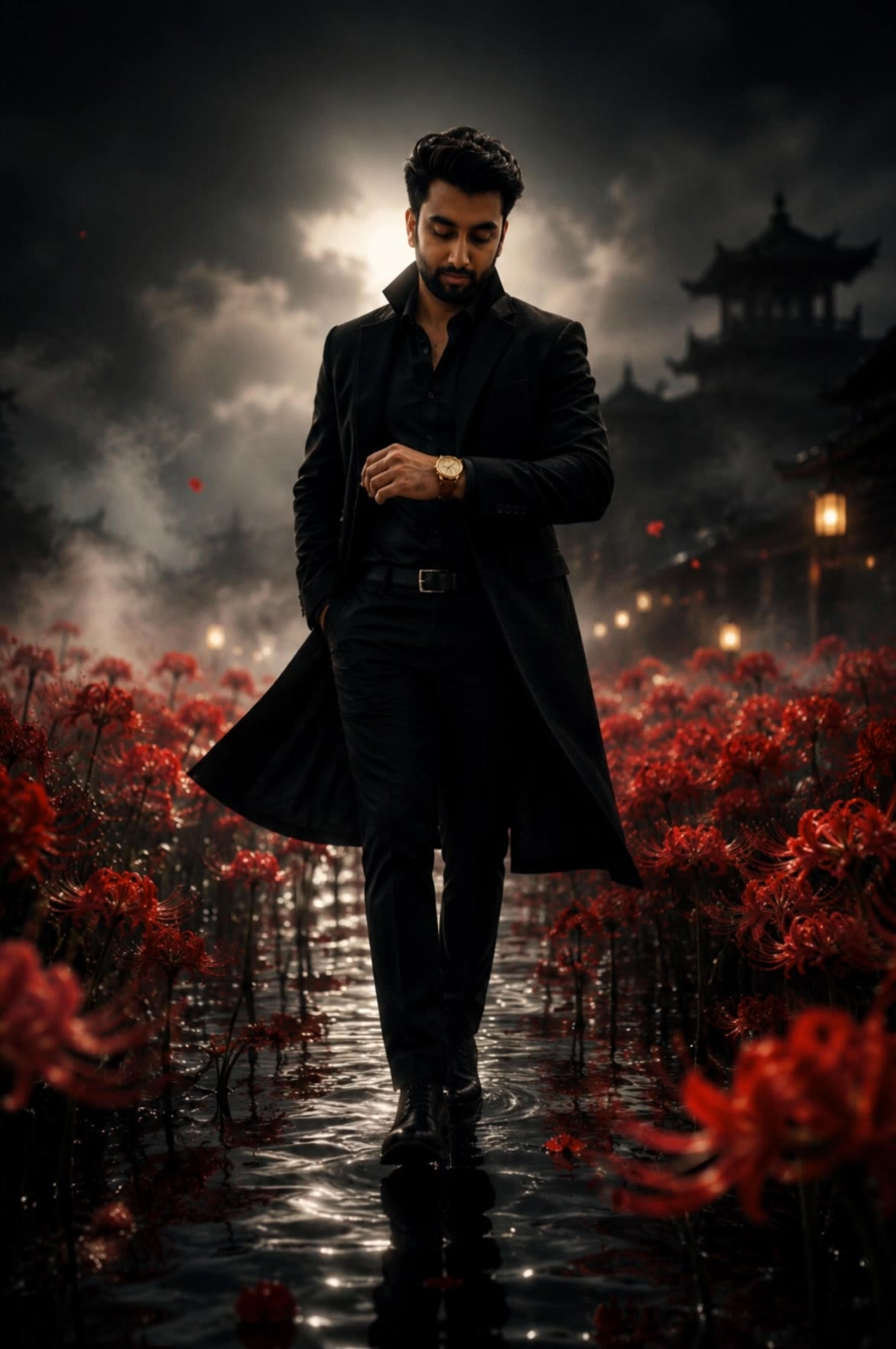 Kling AI work 319474353662955 - movie scene where character walks around slowly AI video