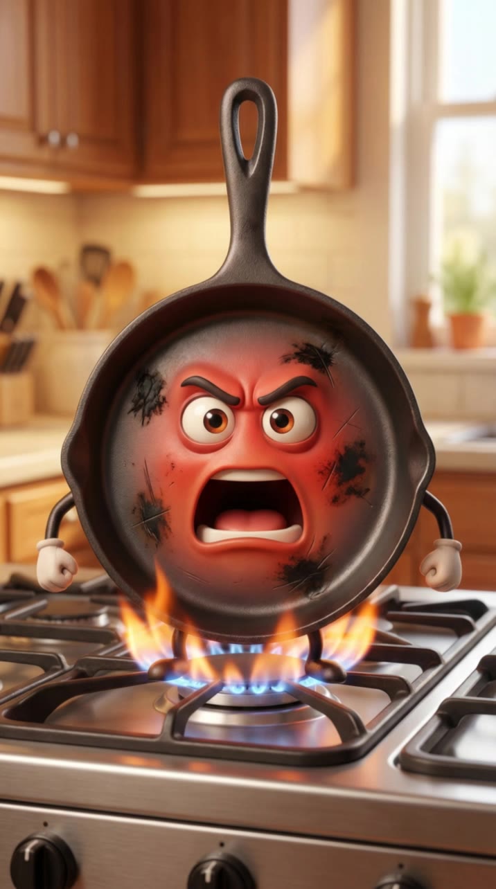 frying pan - pan camera movement AI video