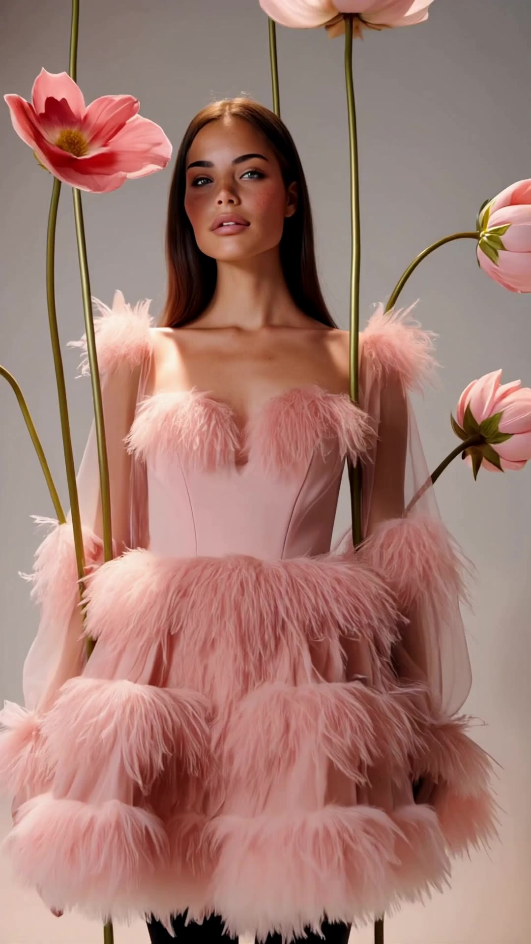 Cinematic 360° Fashion Bloom - reference lighting AI video