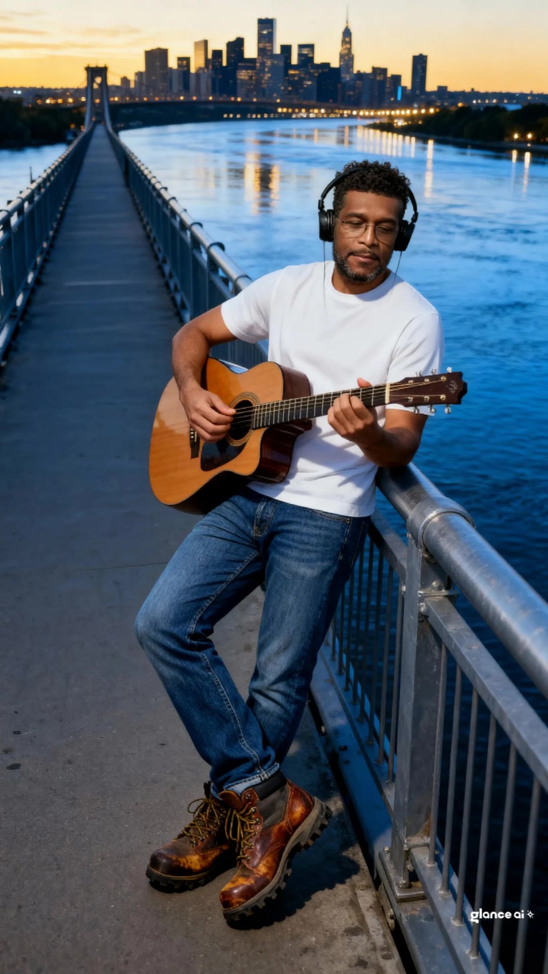 the man wirh his guitar - make song instrumental AI video