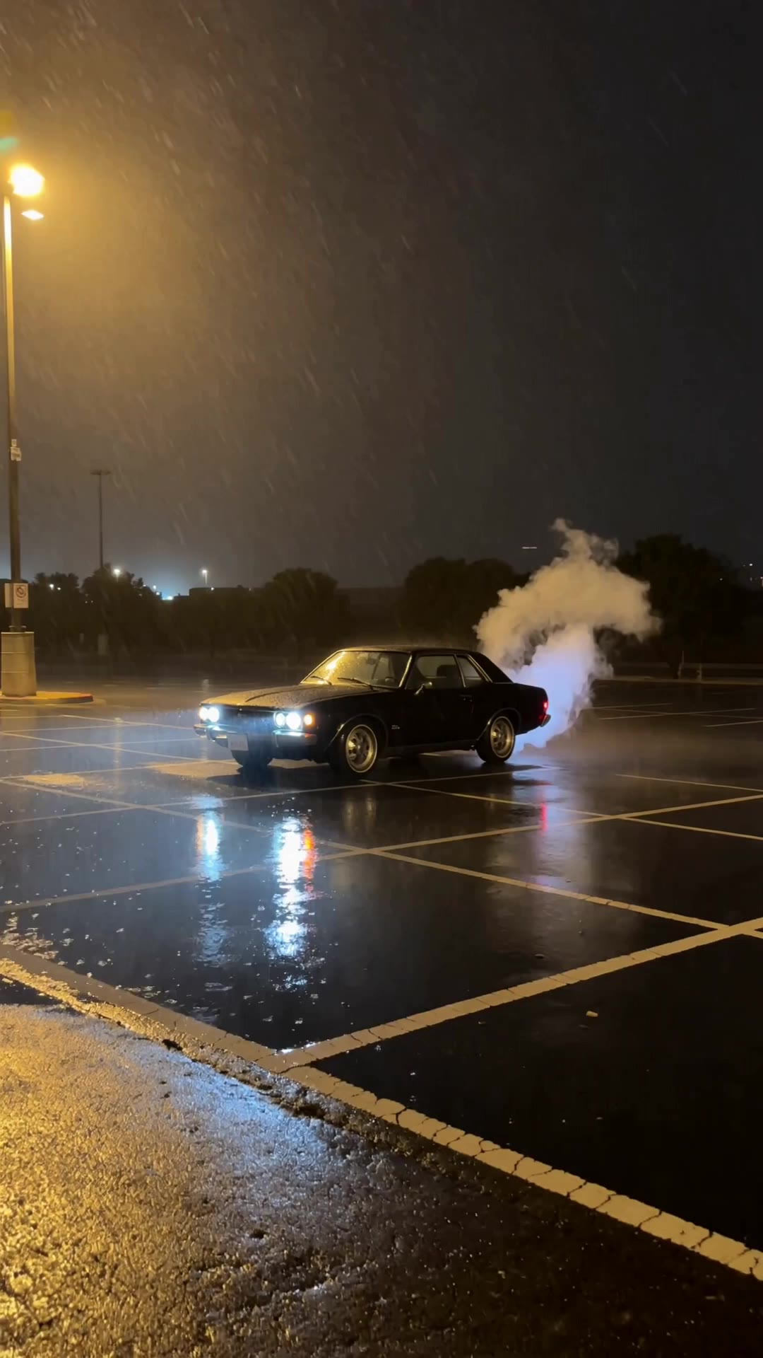 Car smoke - step 2 pushing car AI video