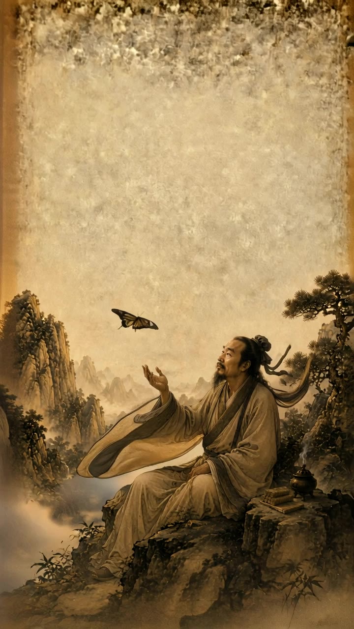 Zhuangzi and the Butterfly - butterfly ai wallpaper AI video