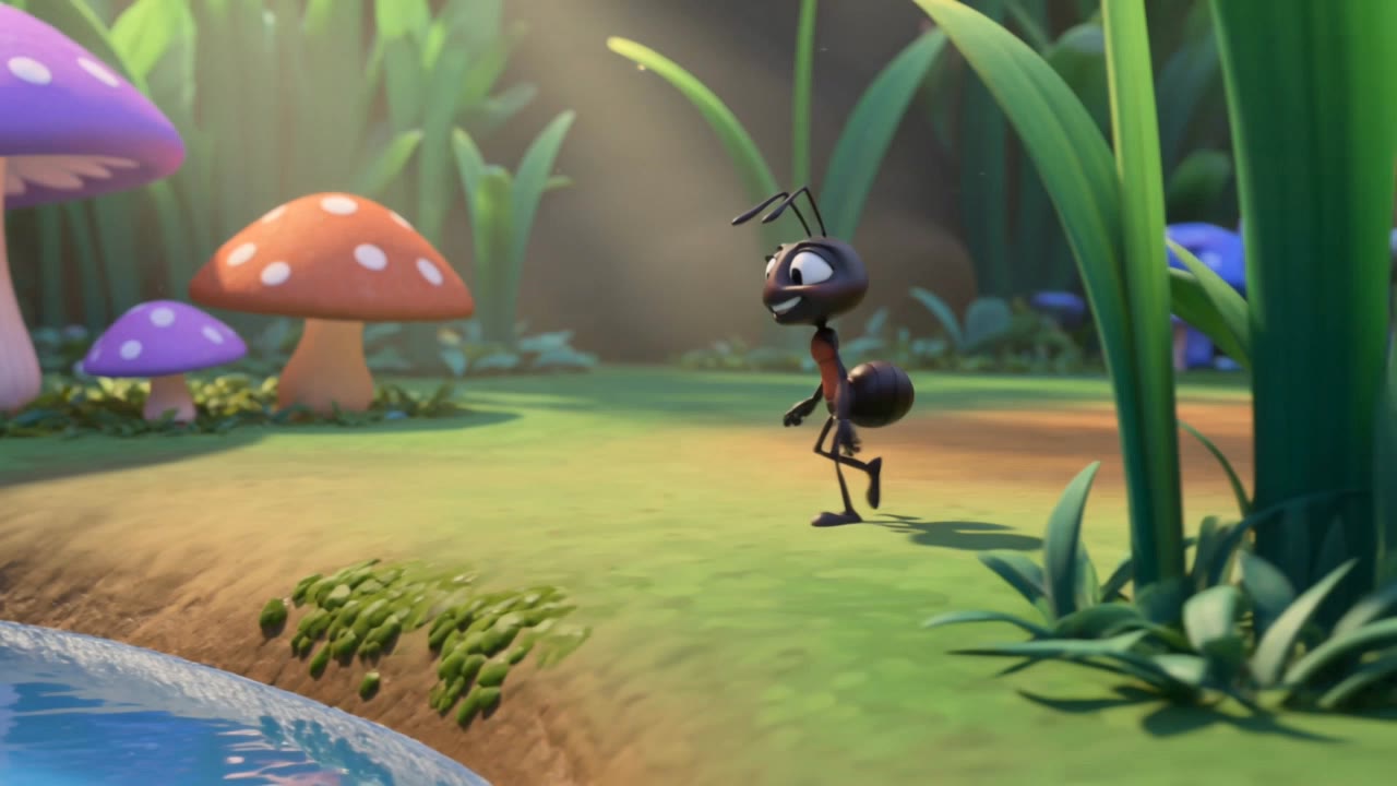 black ant - cartoon black cartoon AI video