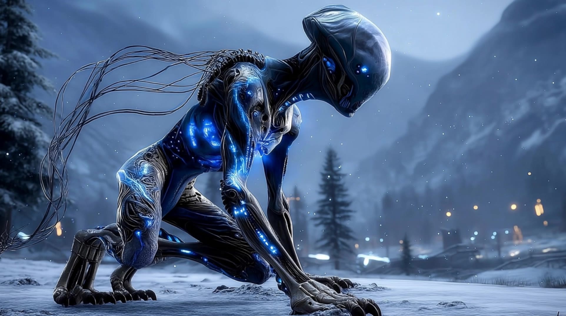 snow alien - snow kling ai AI video