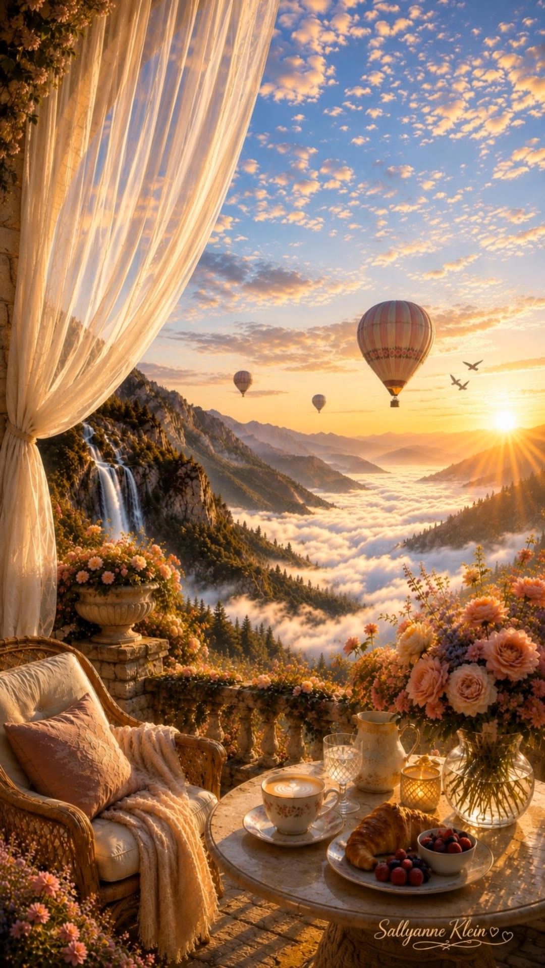 Above the Clouds - iridescent balloons AI video