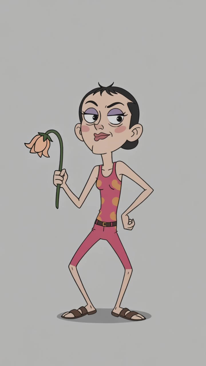 Kling AI work 308750263666204 - flower cartoon images AI video