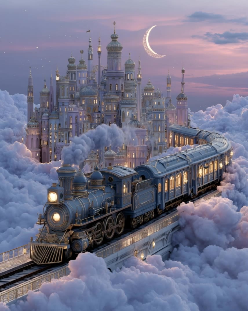 The Castle Beyond the Clouds - dreamy background AI video