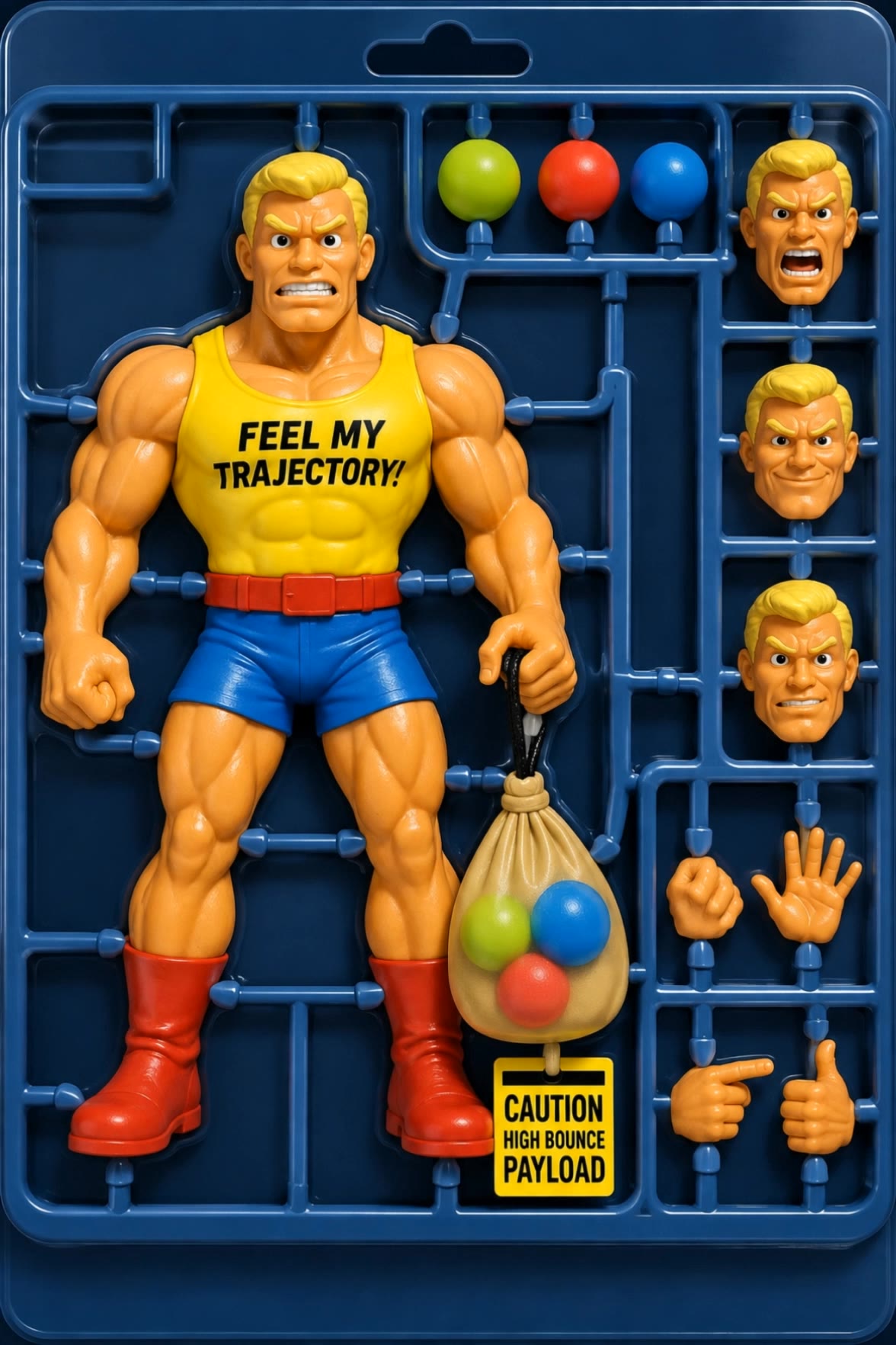 S.B.A. die cast - me as an action figure AI video