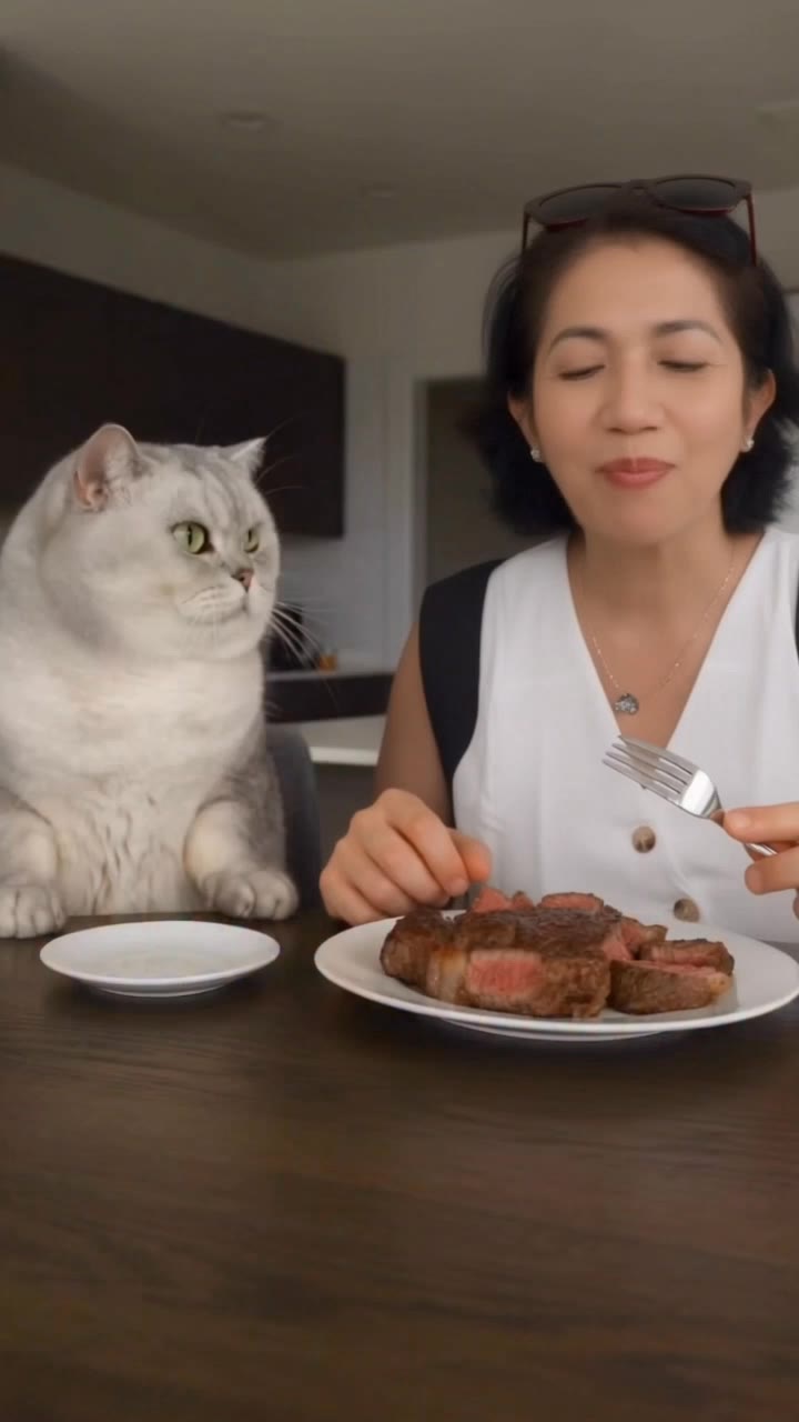 smart cat😳 - replace face in video online free AI video