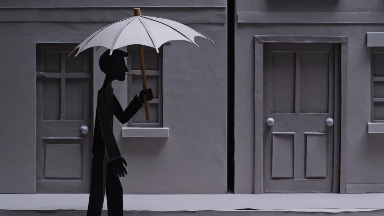 Paper Rain - big paper clips AI video