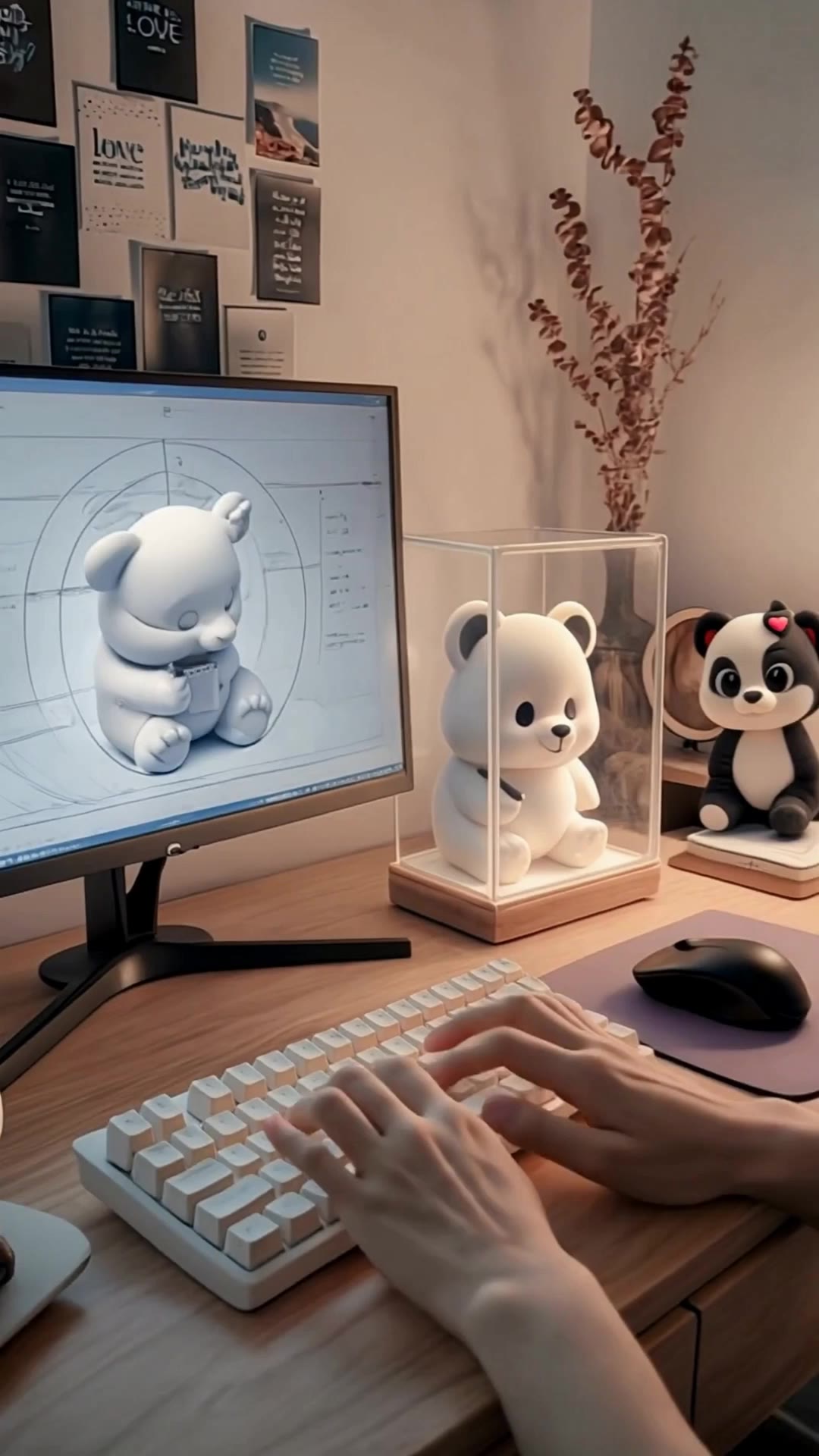 A warm, calm design studio works - keep calm generator AI video
