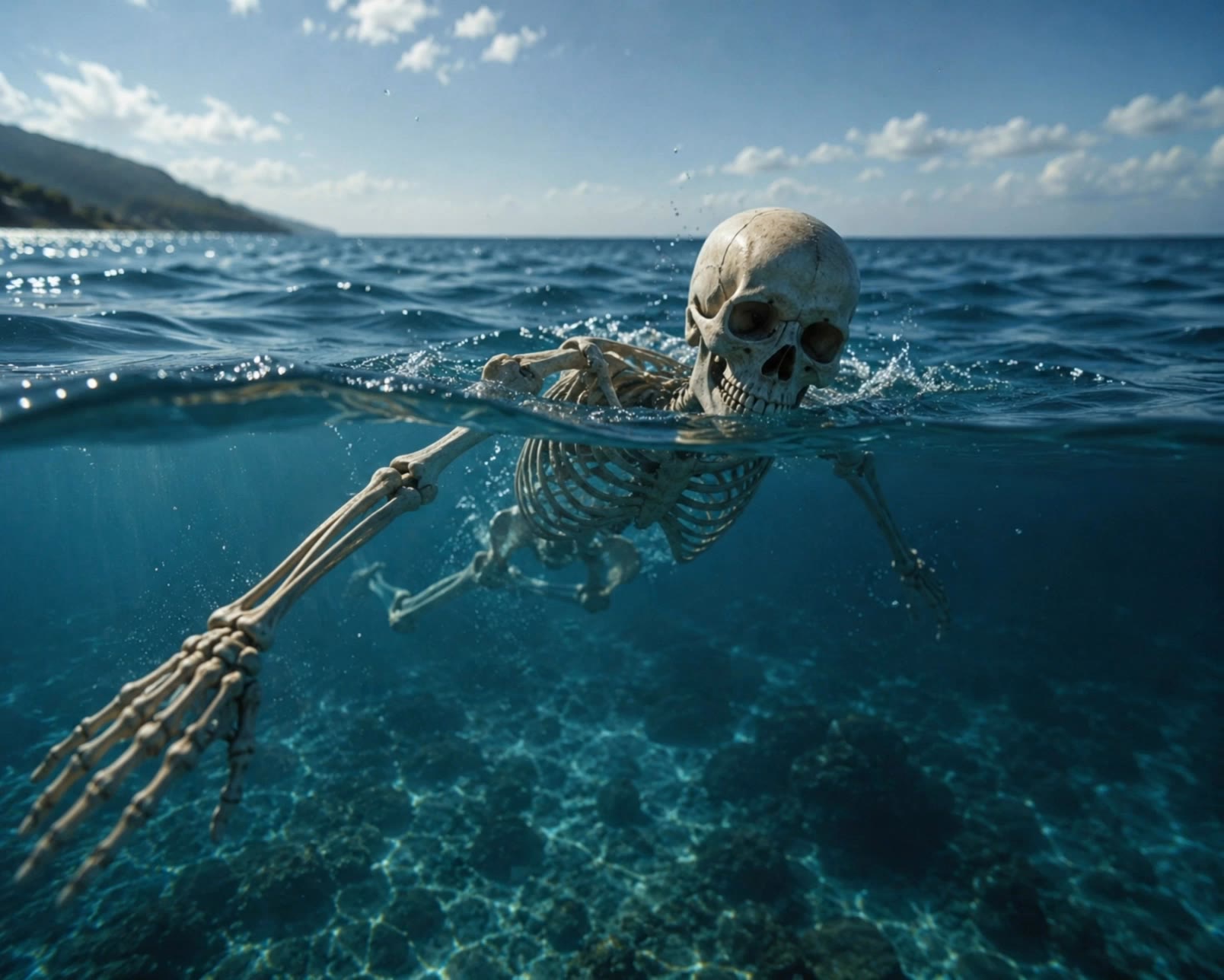 skeleton
- sloth swimming AI video