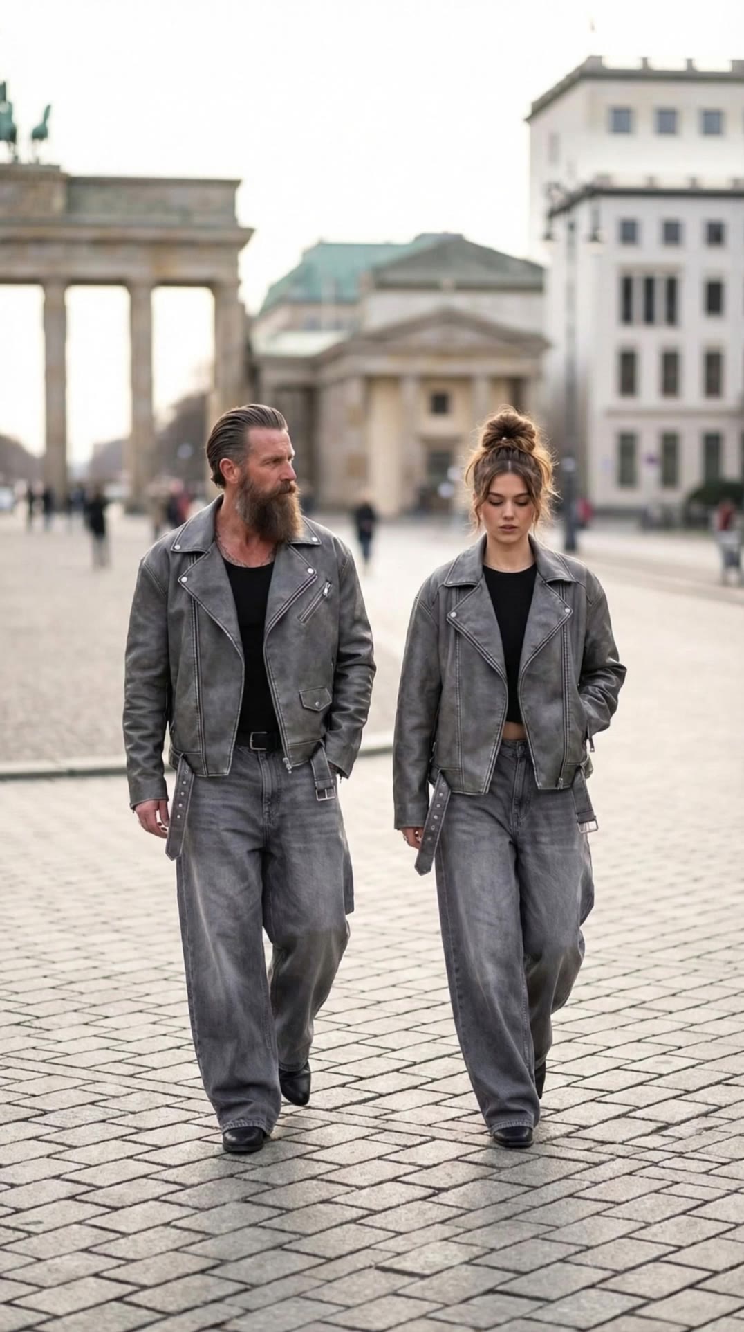 Luxury couple walk toward camera - walk inpaint AI video