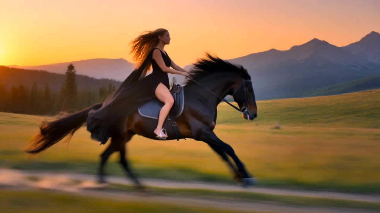 Riding fast - run fast gif AI video