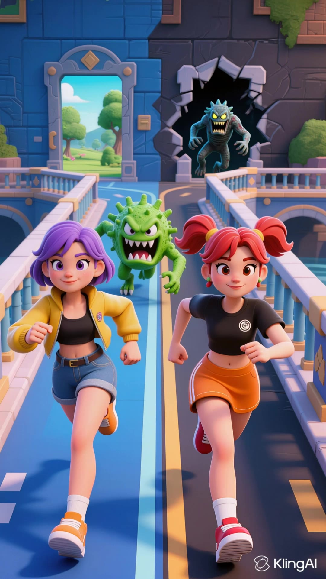 Kling AI work 299289762613364 - female characters cartoon AI video