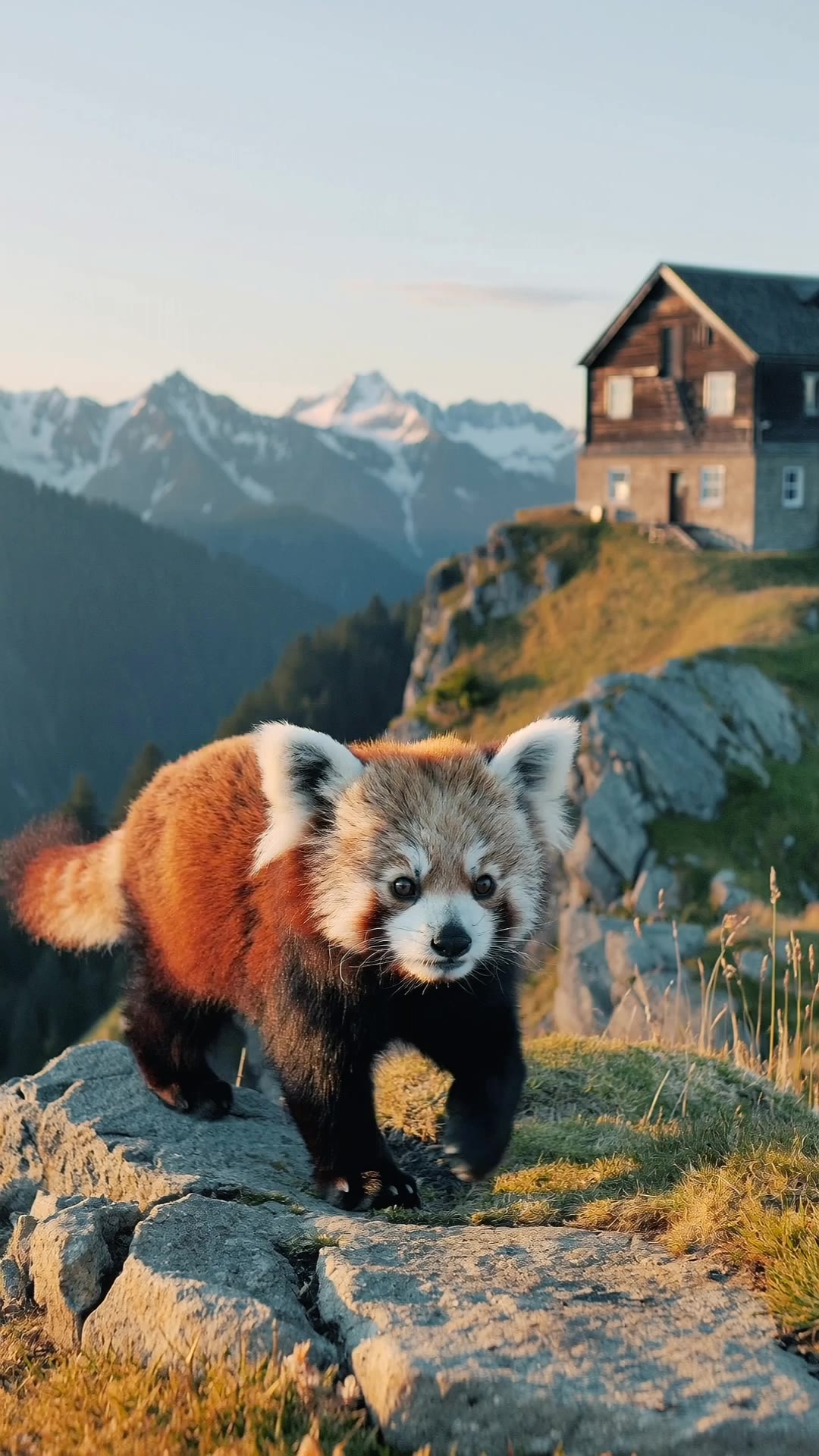 Cute and funny red panda core - face scanner funny AI video