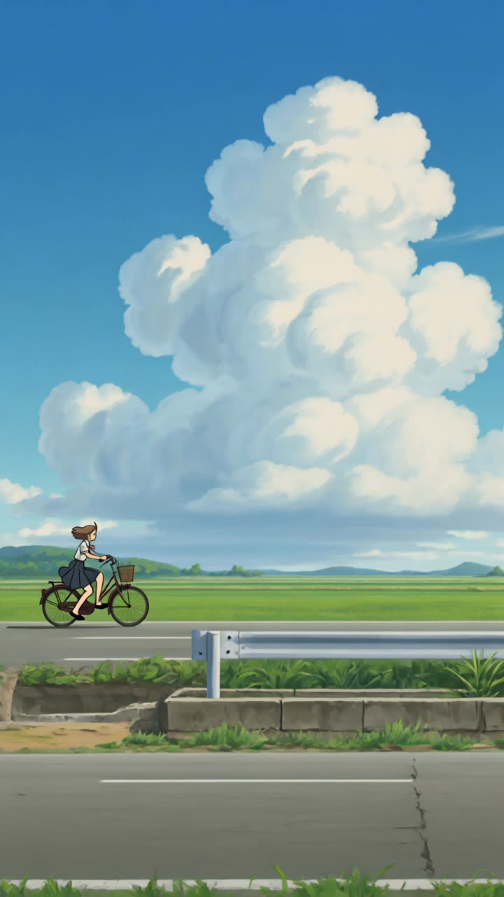 Kling AI work 321769667503076 - studio ghibli clouds AI video