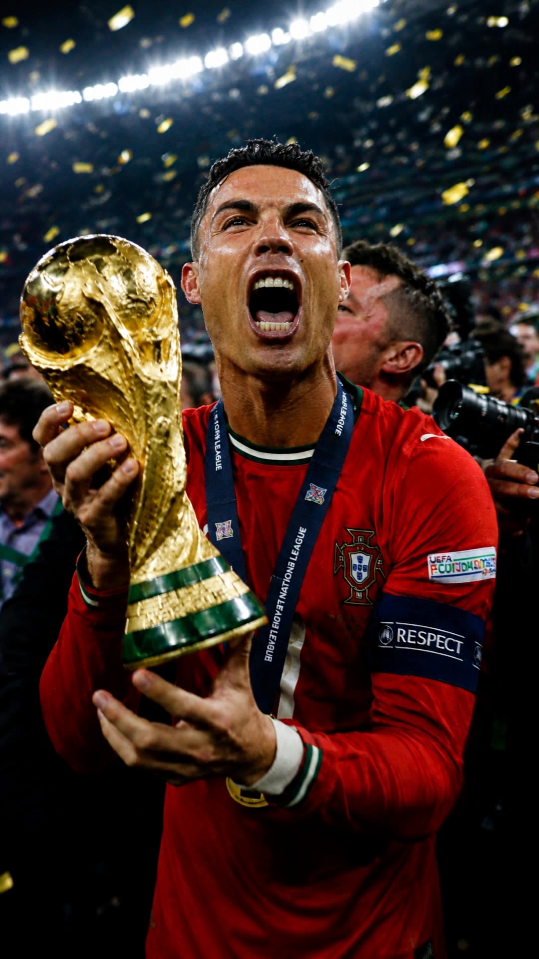Kling AI work 313182768662498 - trophy celebration AI video