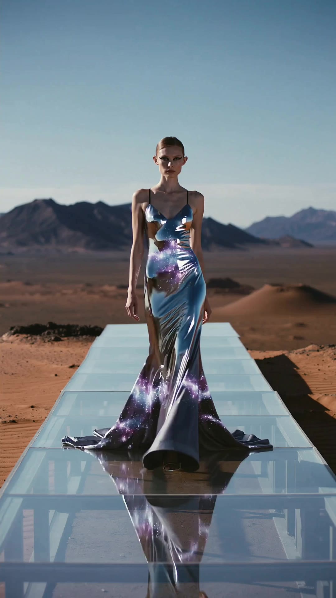 Fashion Week 2100: Mars Edition - high fashion model AI video