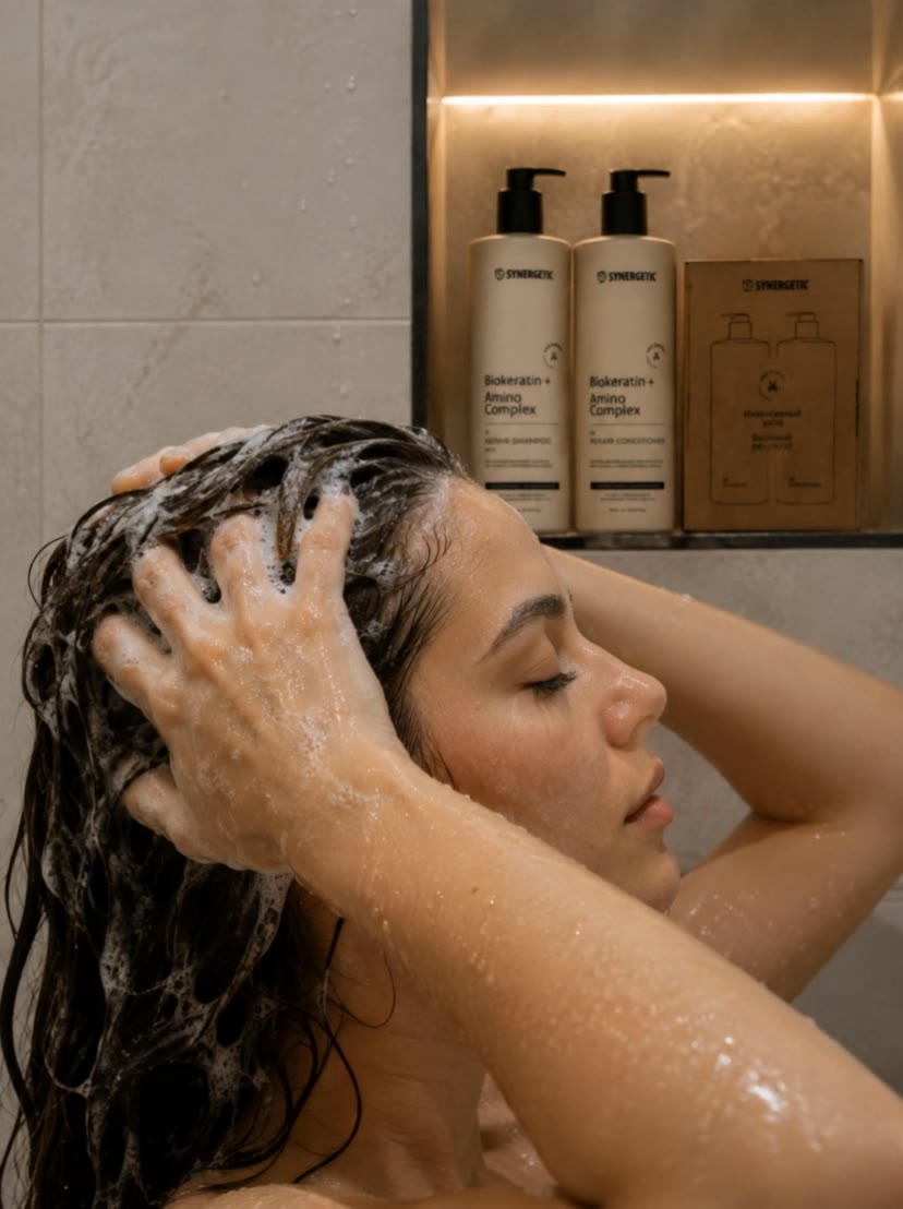 woman is washing hair - flow a.i AI video