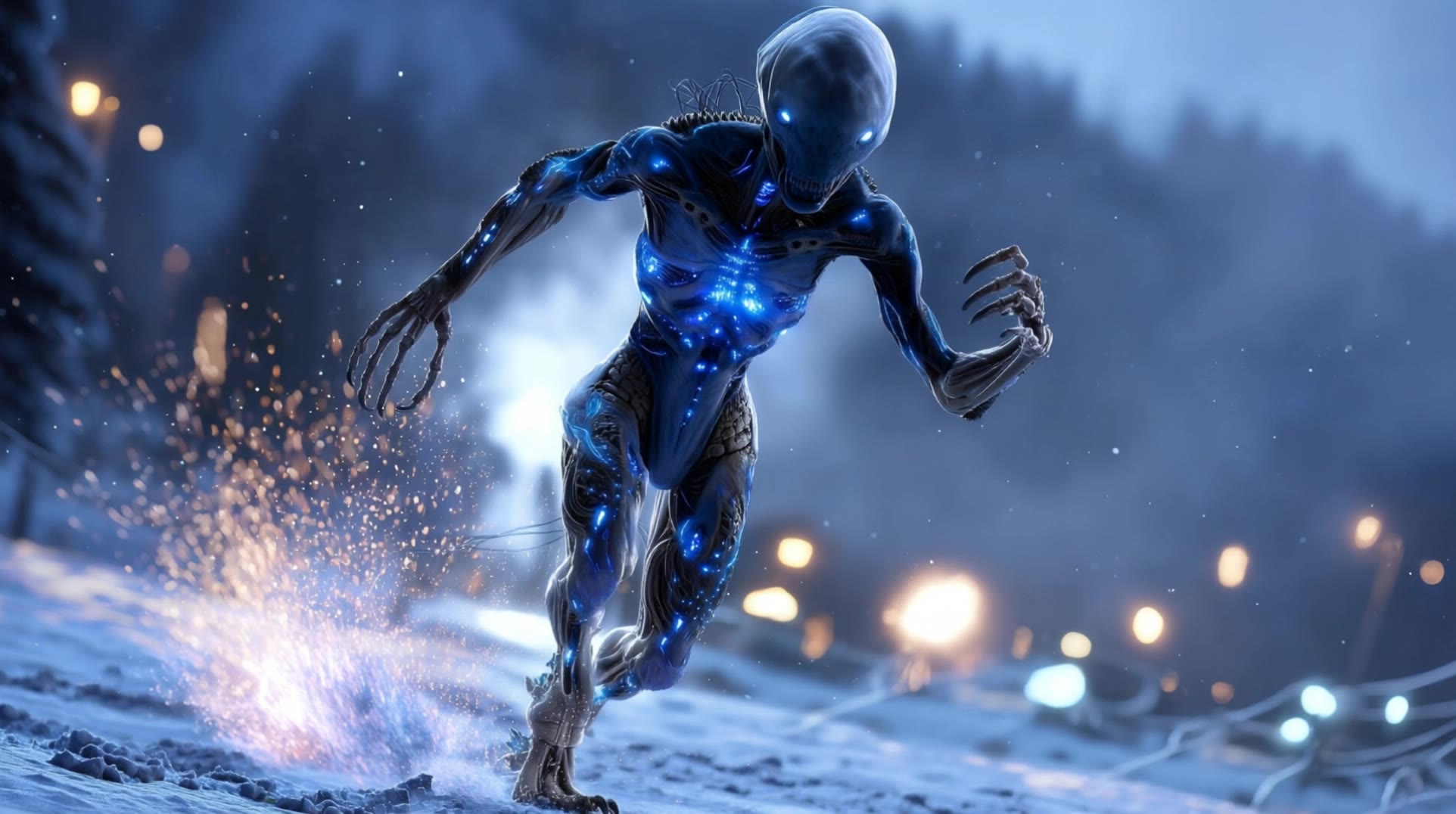 snow alien - snow kling ai AI video