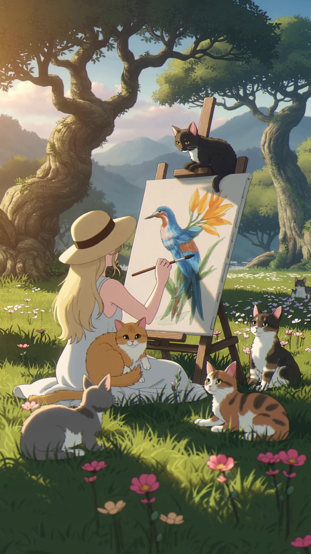 Kling AI work 304031664615505 - painting the worlds of studio ghibli AI video
