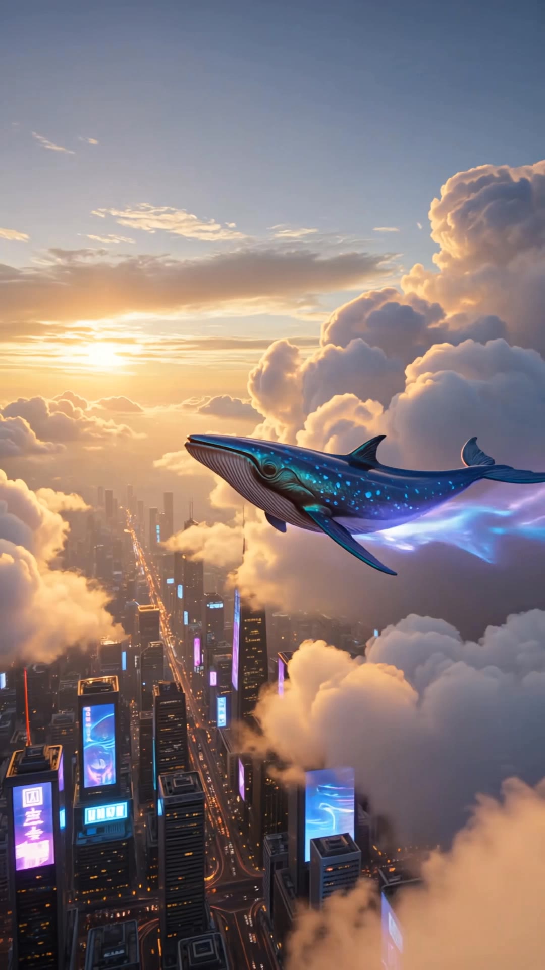 Whale - whale album cover AI video