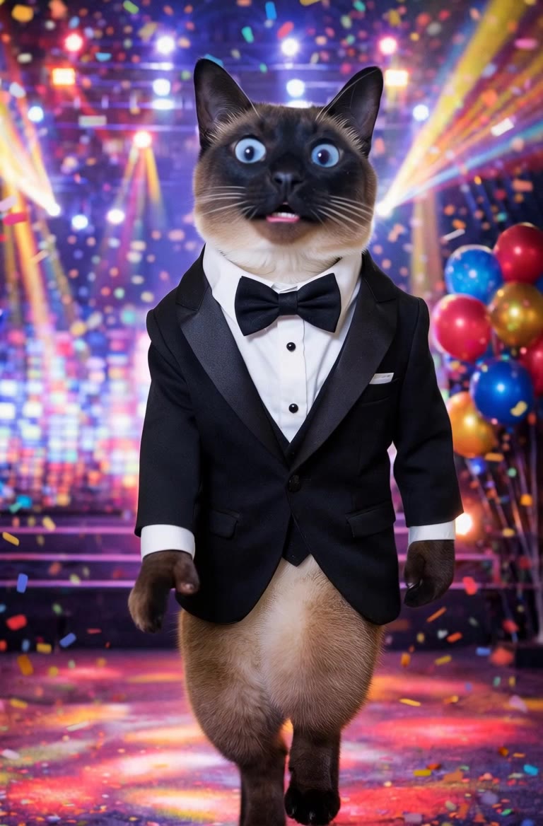 Kling AI work 299208853651330 - dancing cat ai video AI video