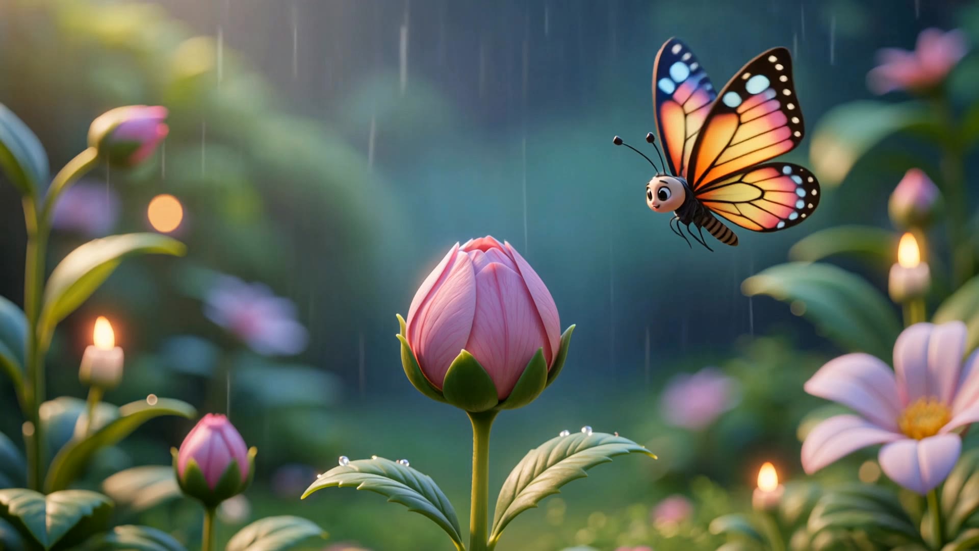 Kling AI work 320841540665671 - flower cartoon images AI video