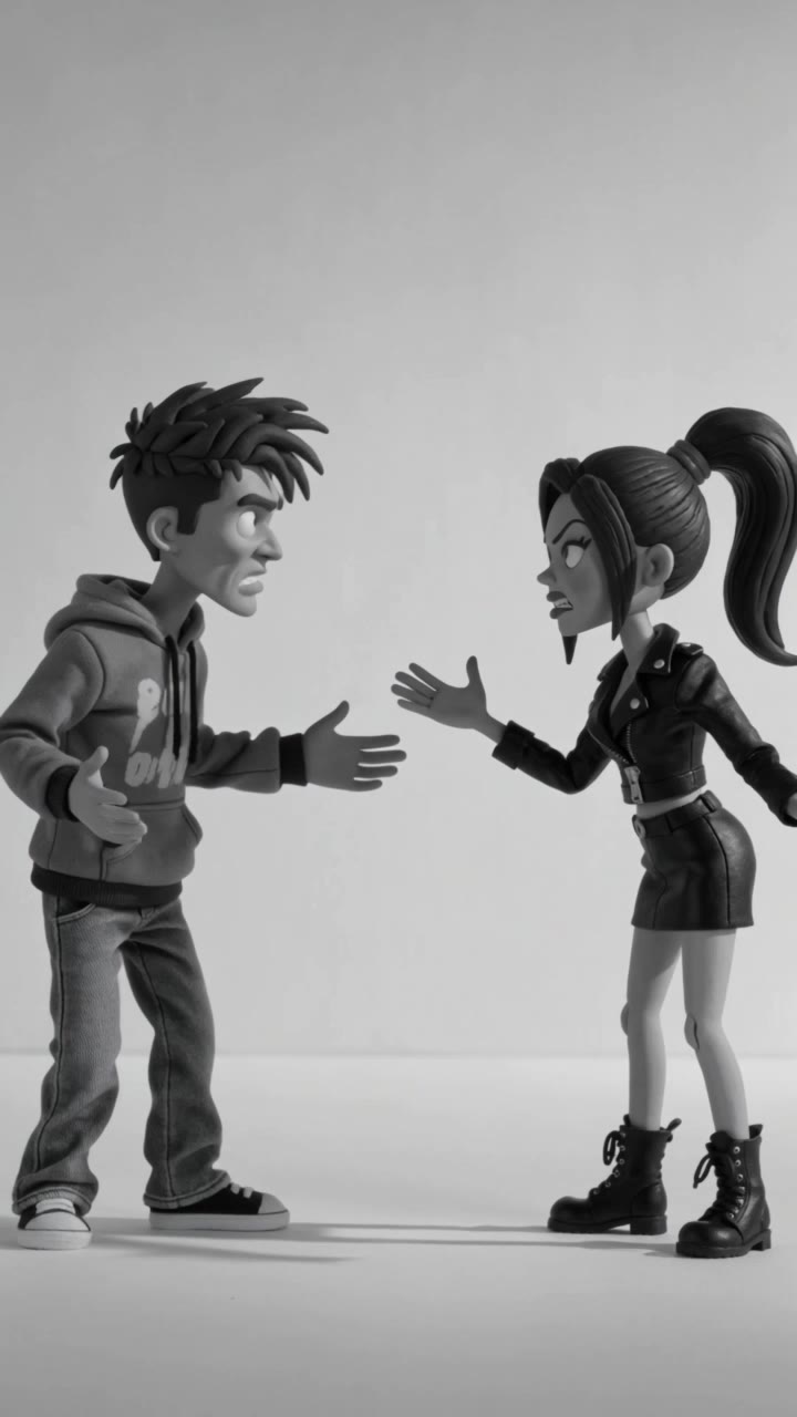 cartoons arguing - female cartoons AI video