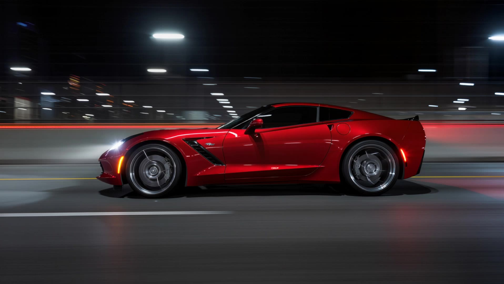 A sports car in motion. - step 2 pushing car AI video