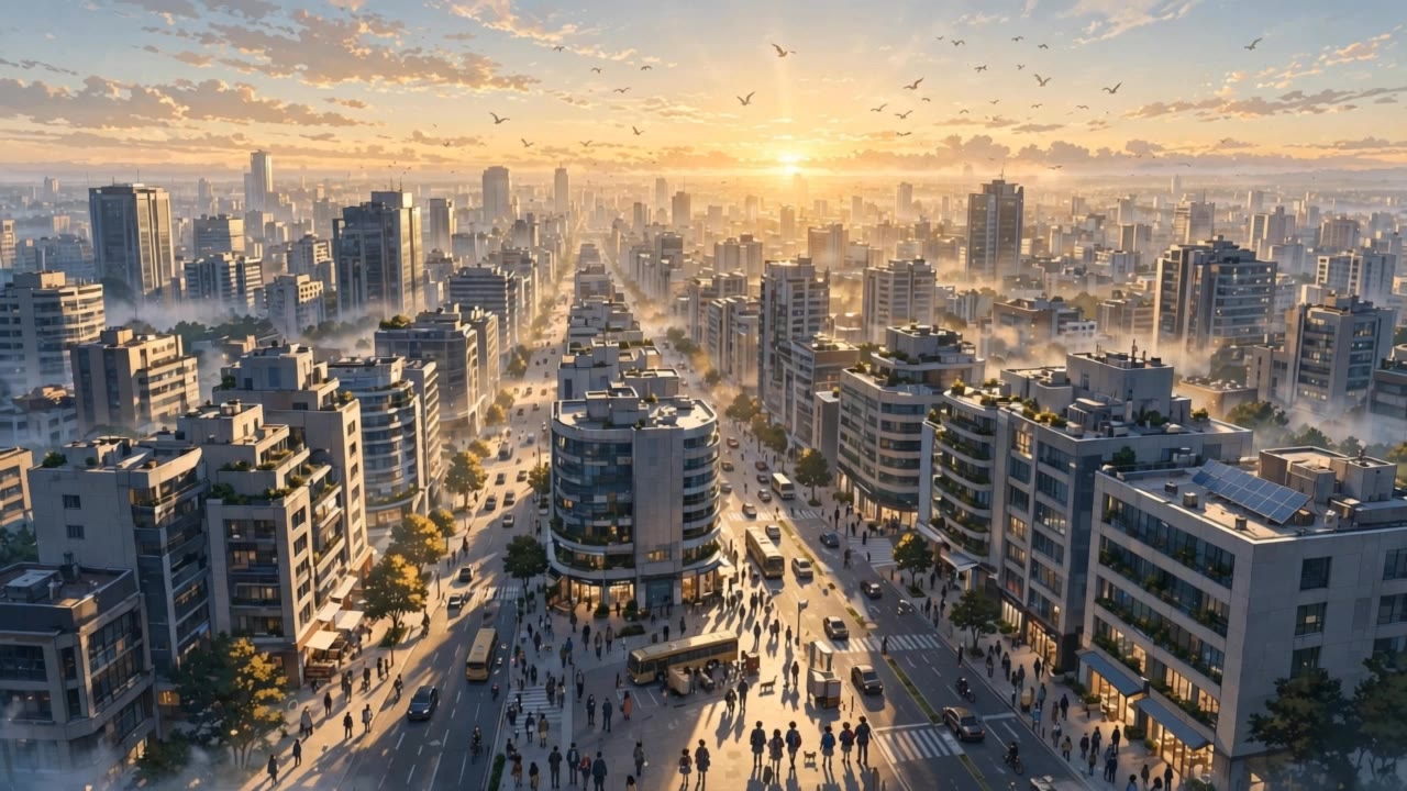 Kling AI work 319032047528956 - city the animation characters AI video