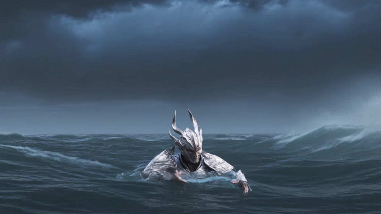 The Ocean Obeyed His Command - ocean scene AI video