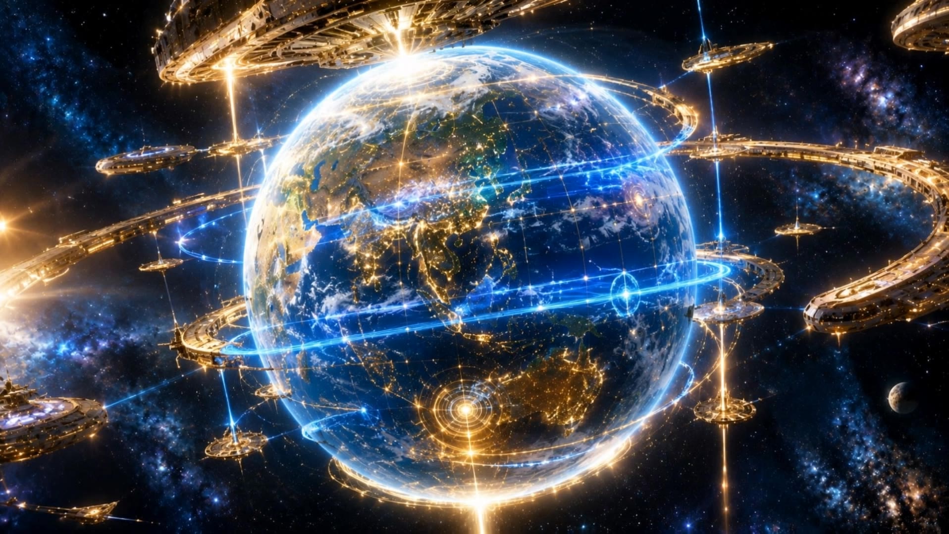 The Formation of the Earth - hologram video AI video