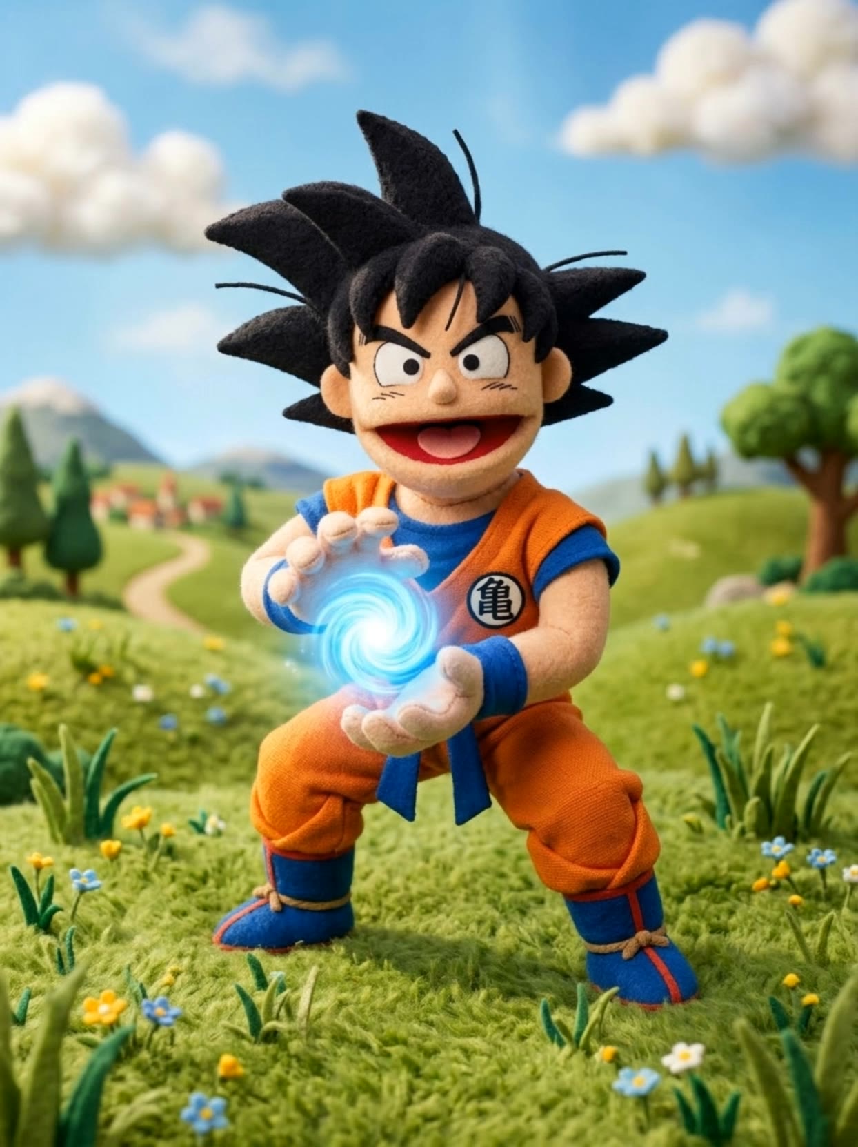Muppet Goku - goku in a suit AI video