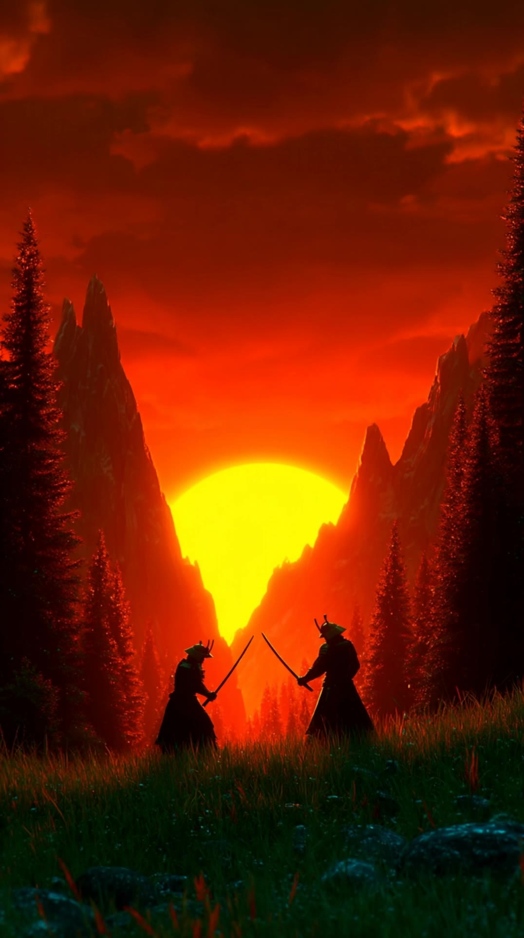 Samurai Duel - samurai animation AI video