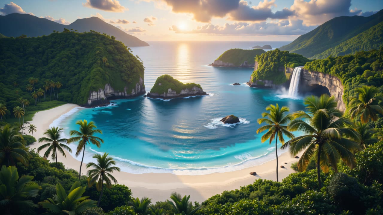 tropical golf at twilight - golf banner design AI video