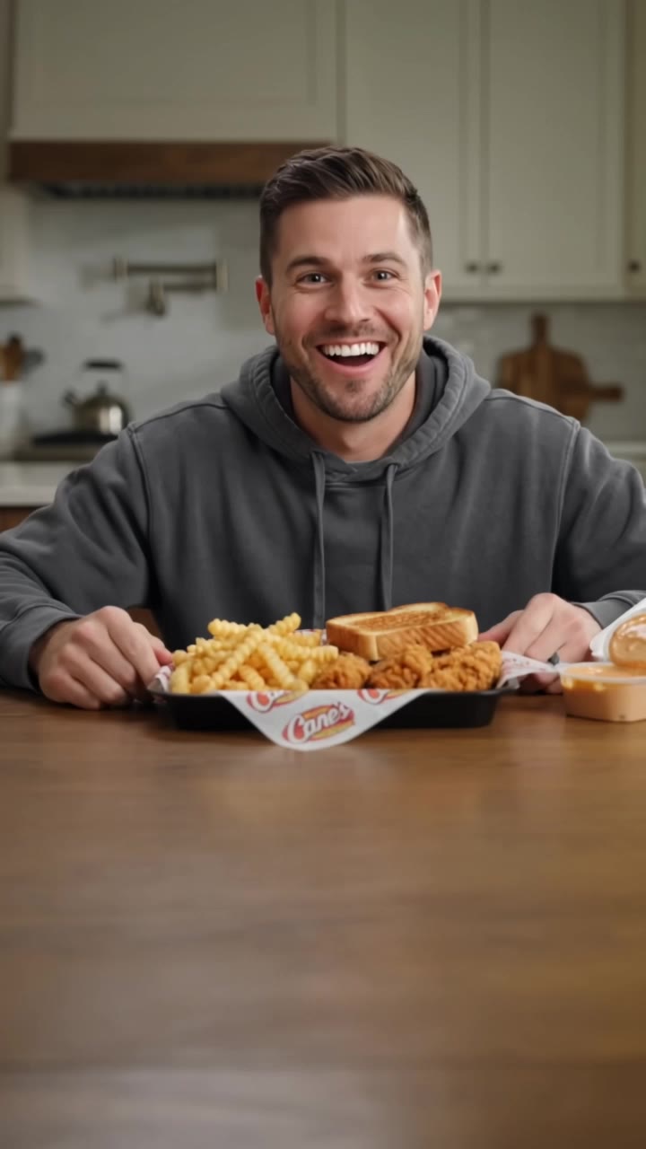 Mukbang raising canes - mukbang youtube thumbnail AI video