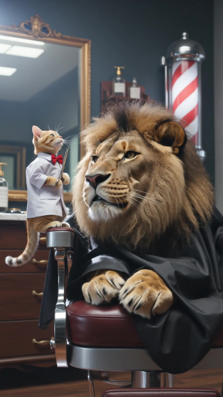 Kling AI work 309394321664635 - create barbershop AI video