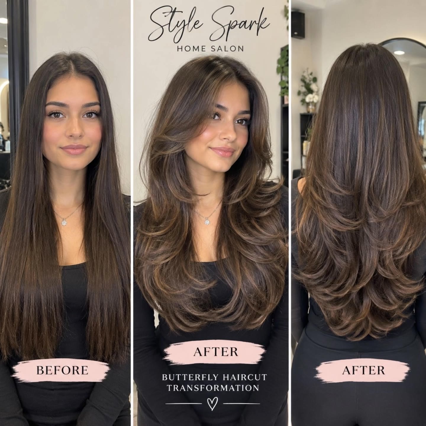 Butterfly haircut  transformatio - haircut for slickback AI video