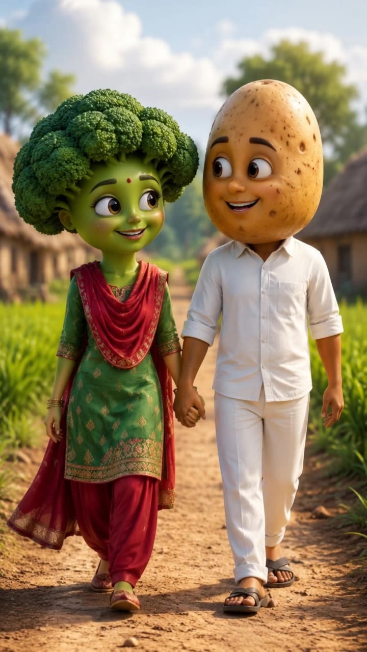 CUTE VEGETABLE COUPLE - couple ai video AI video