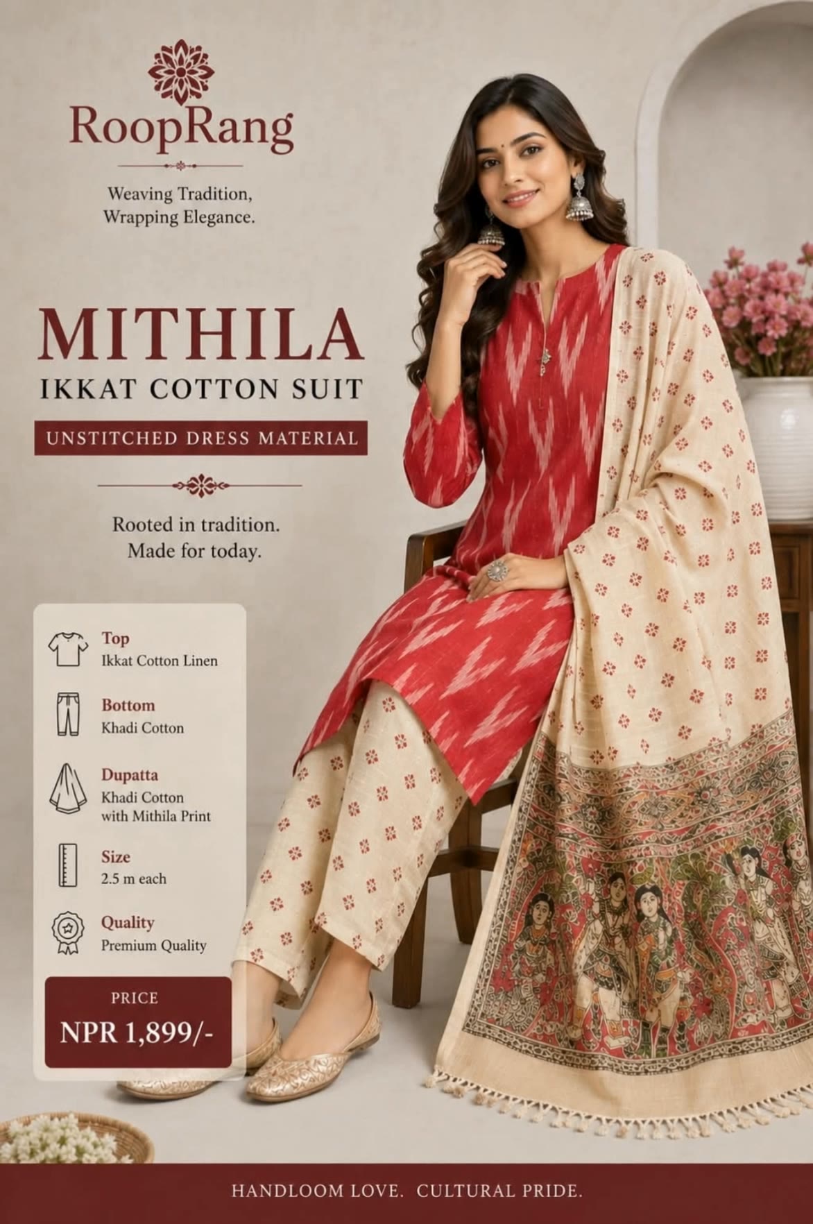 Ikkat Cotton Suits Mithila Print - which hairstyle suits my face app AI video
