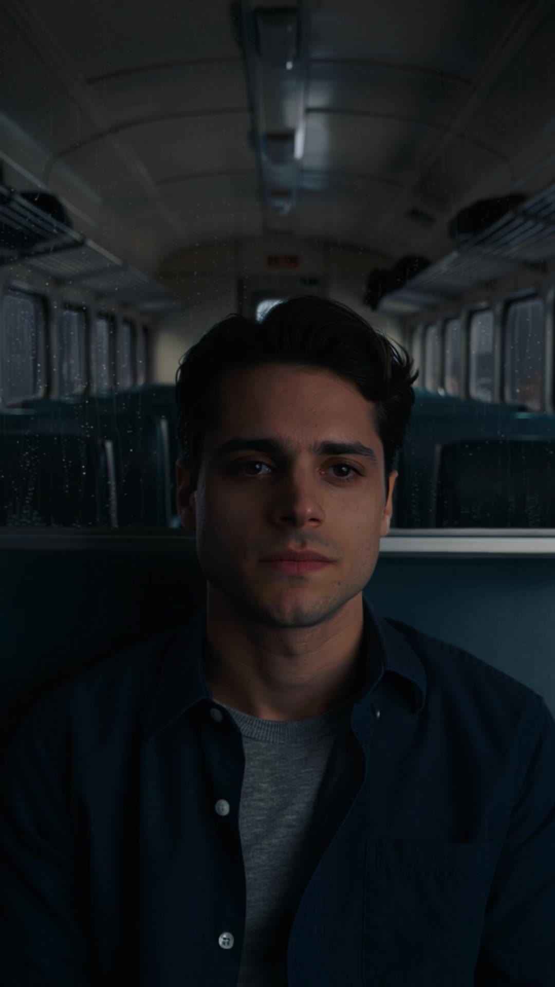 Night Train Confession - train scene AI video