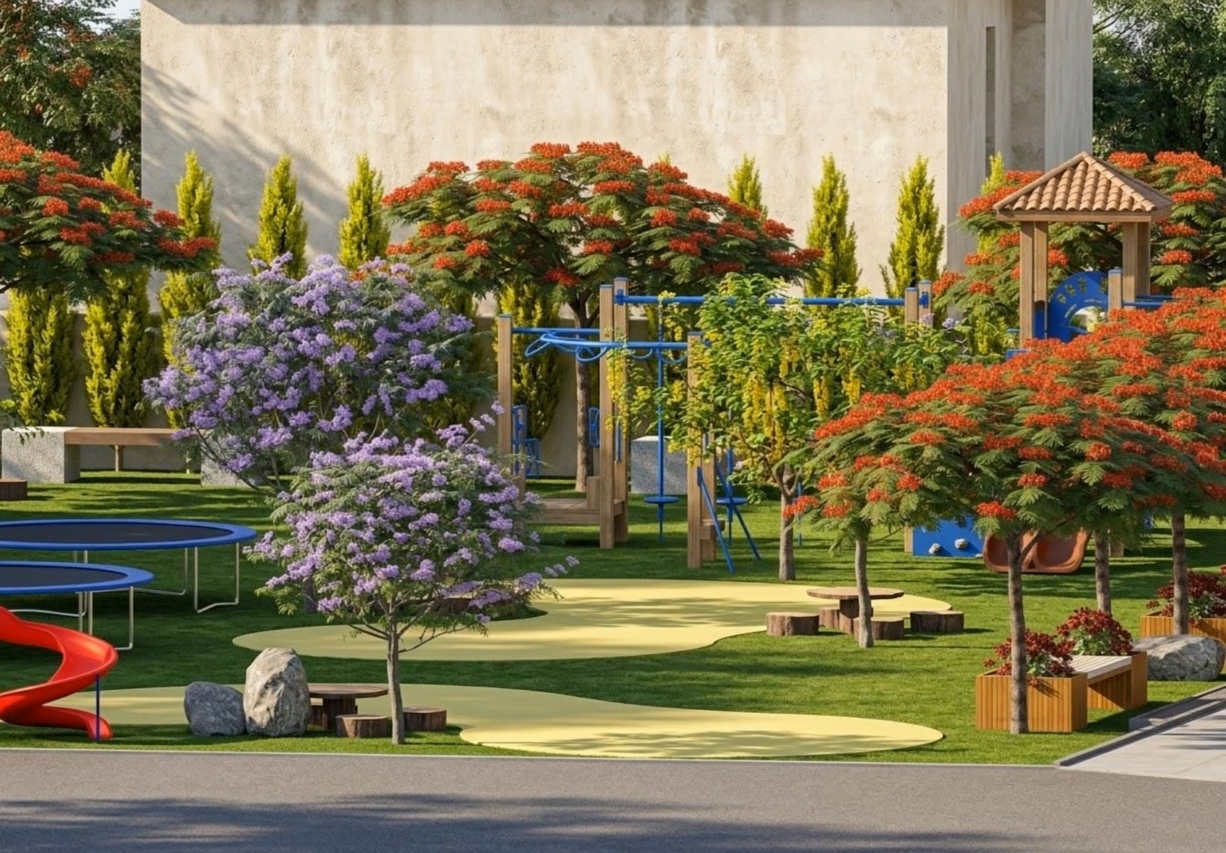 Landscape design private villa - architectural visualisation AI video