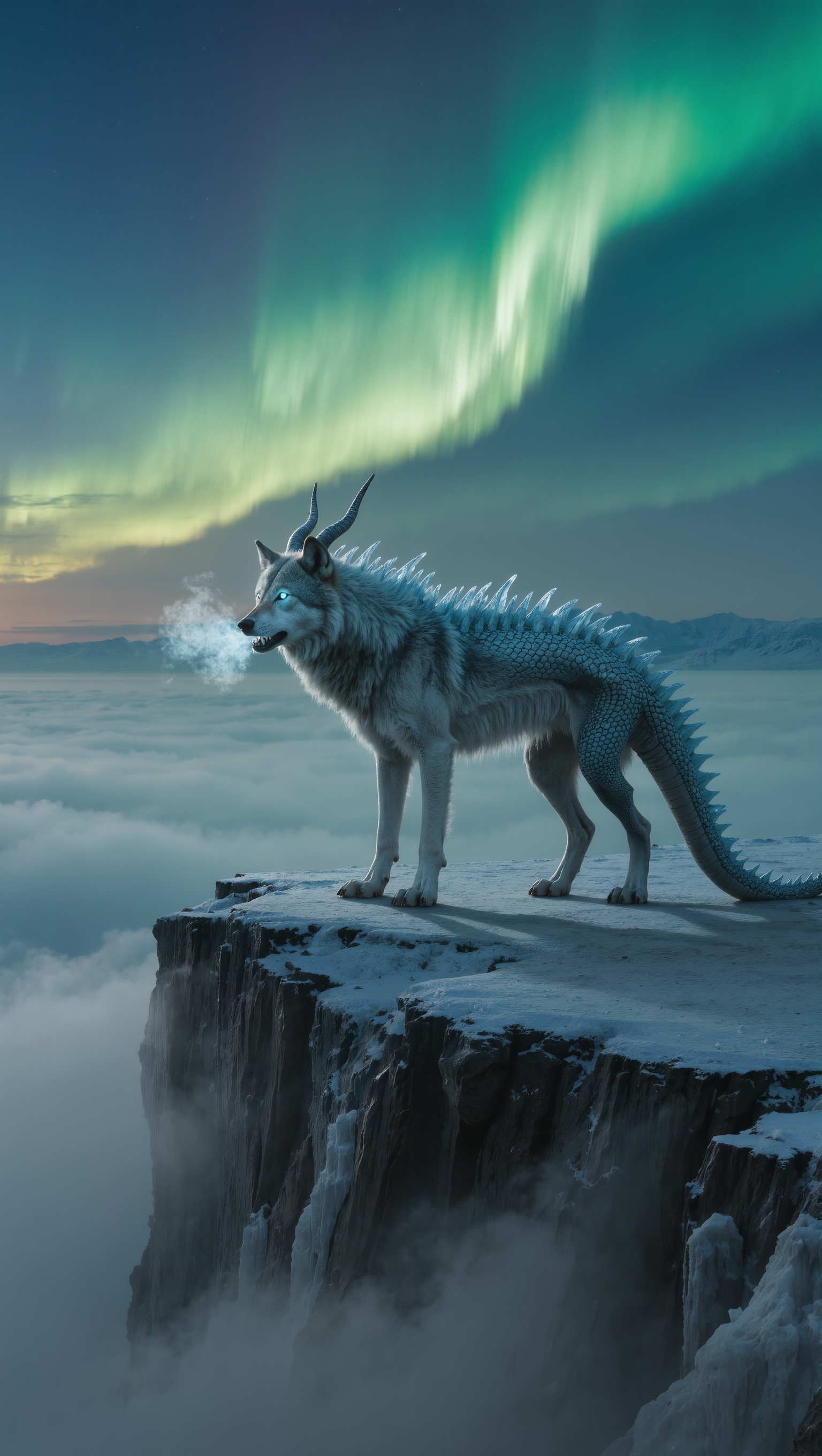 Ice Dragon Wolf 1.3 - wolf style AI image