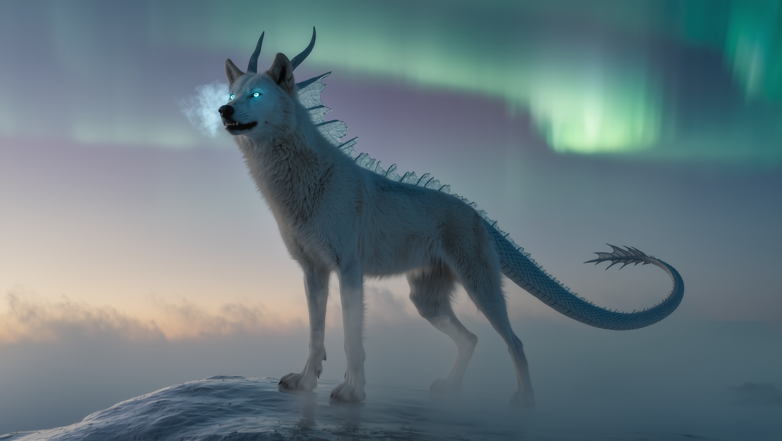 Ice Dragon Wolf 1.1 - wolf style AI image
