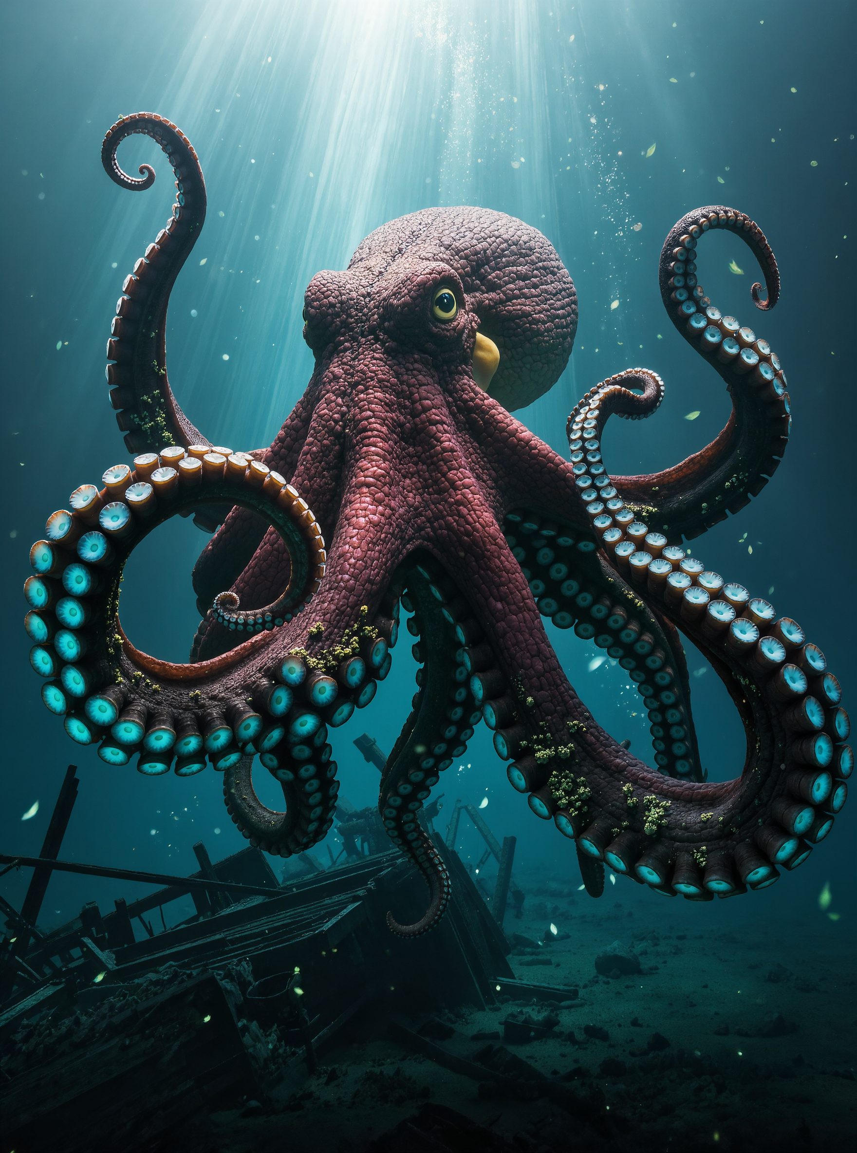 coral kraken octopus 1.3 - scarred scale AI image