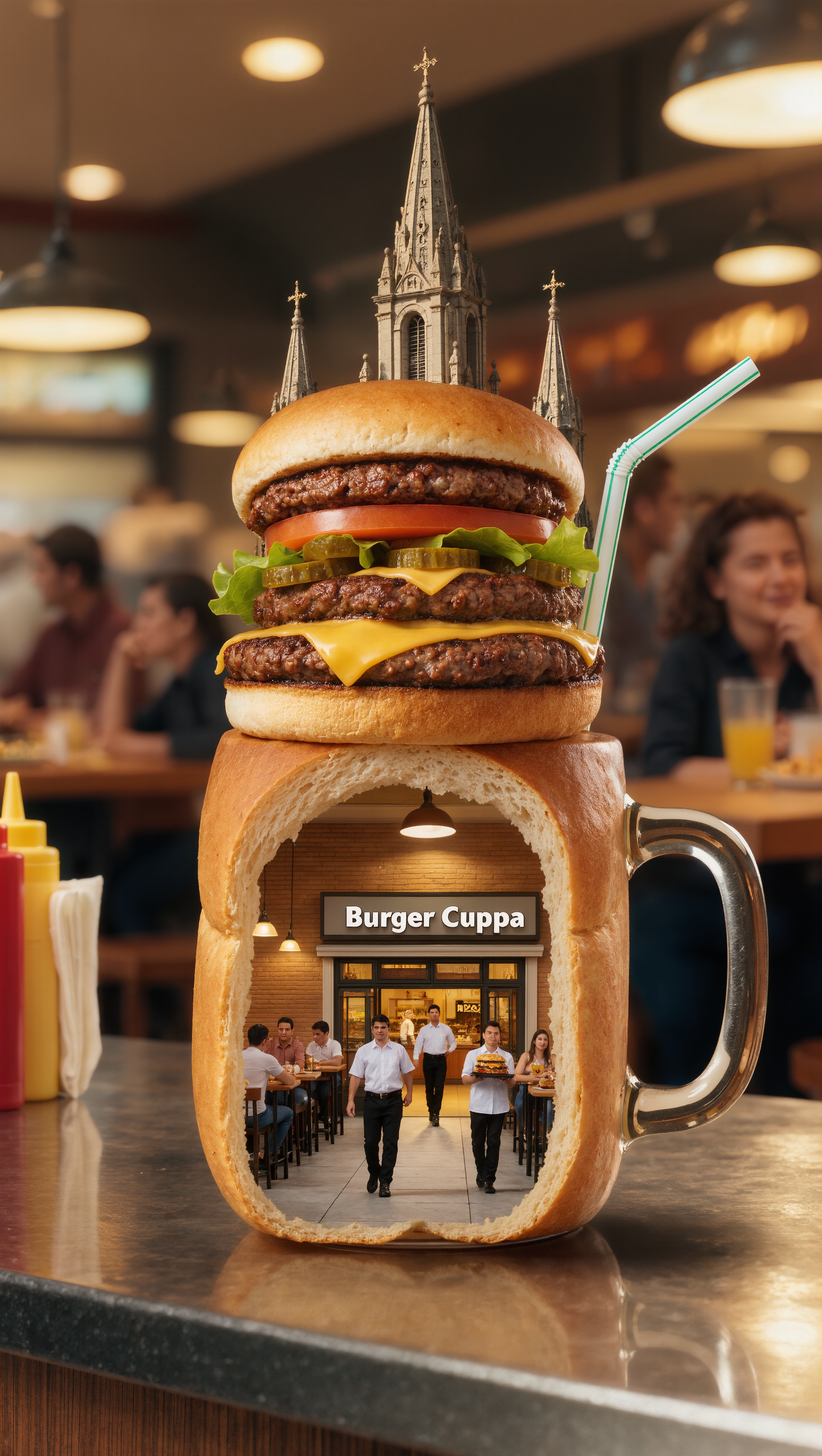 Kling AI work 310569671660354 - burger scene AI image