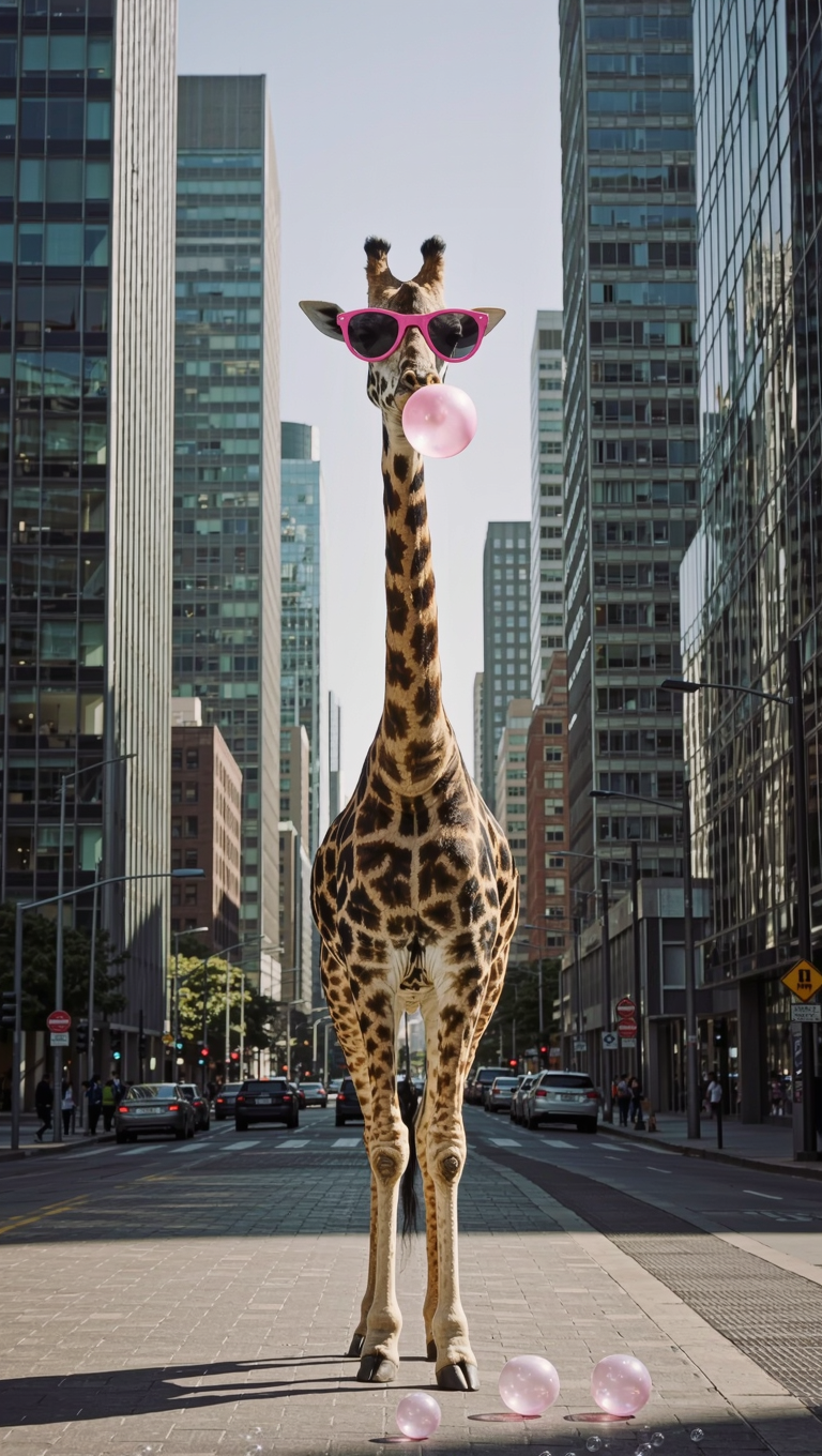 Giraffe - color picture of a giraffe AI image